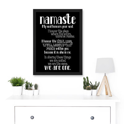 Text Namaste Blackboard Definition - Single Picture Frame Print