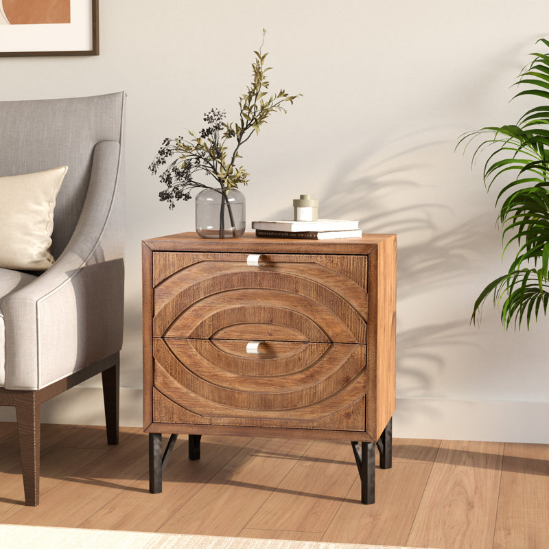 Table de chevet 2 tiroirs Cleobury, Ensemble de 2