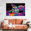 Impression sur toile multicolore de chat abstrait-915972212