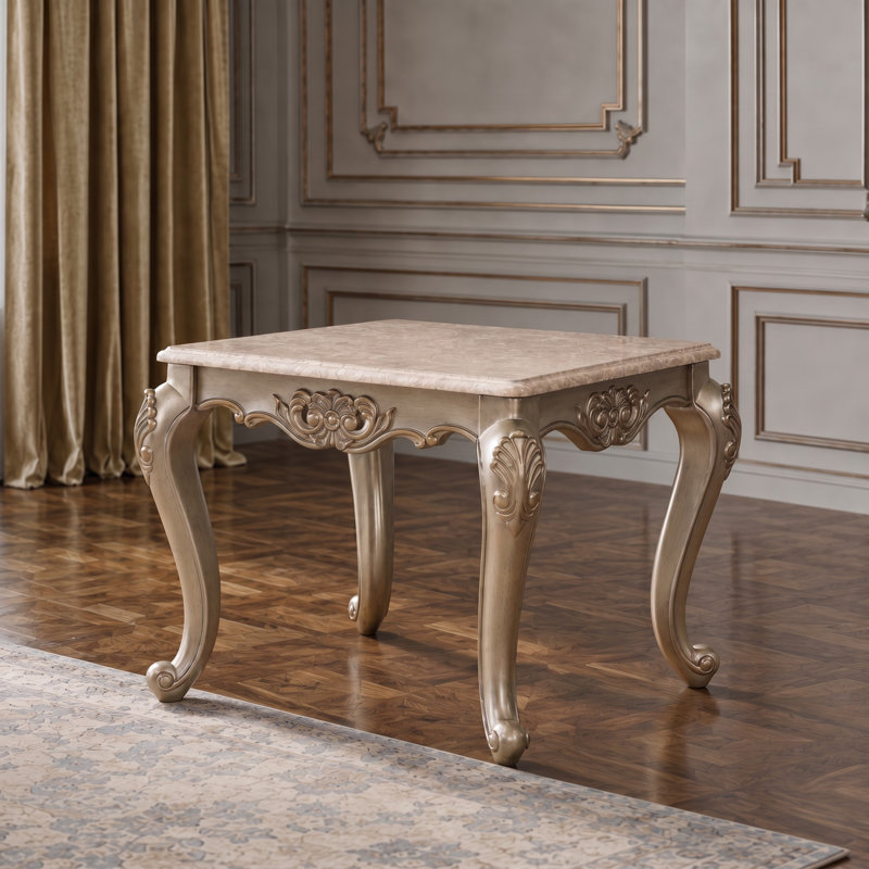 Bellara Traditional End Table champagne-gold finish