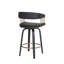 Tabouret de bar à hauteur de comptoir ou de bar Lynnon en similicuir, bois et métal bronze doré-813842858-814638480-820417529