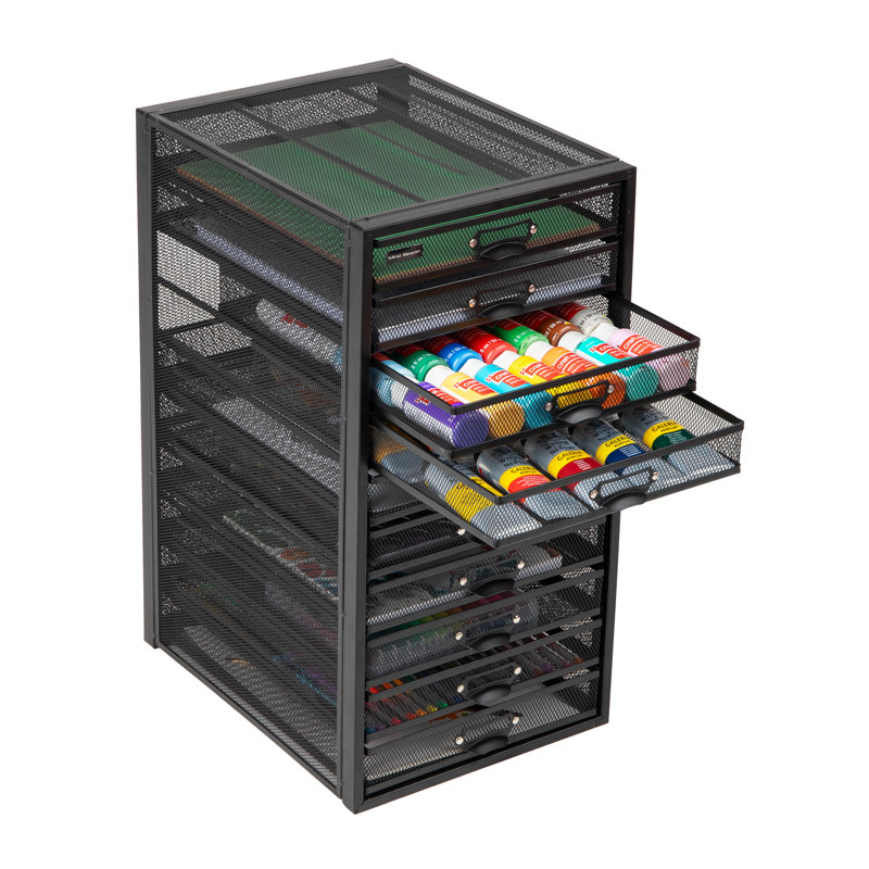 Mind Reader File Storage Drawers, Desk Organizer, Multi-Purpose, Metal, 10.75"L x 14"W x 21.25"H, Black