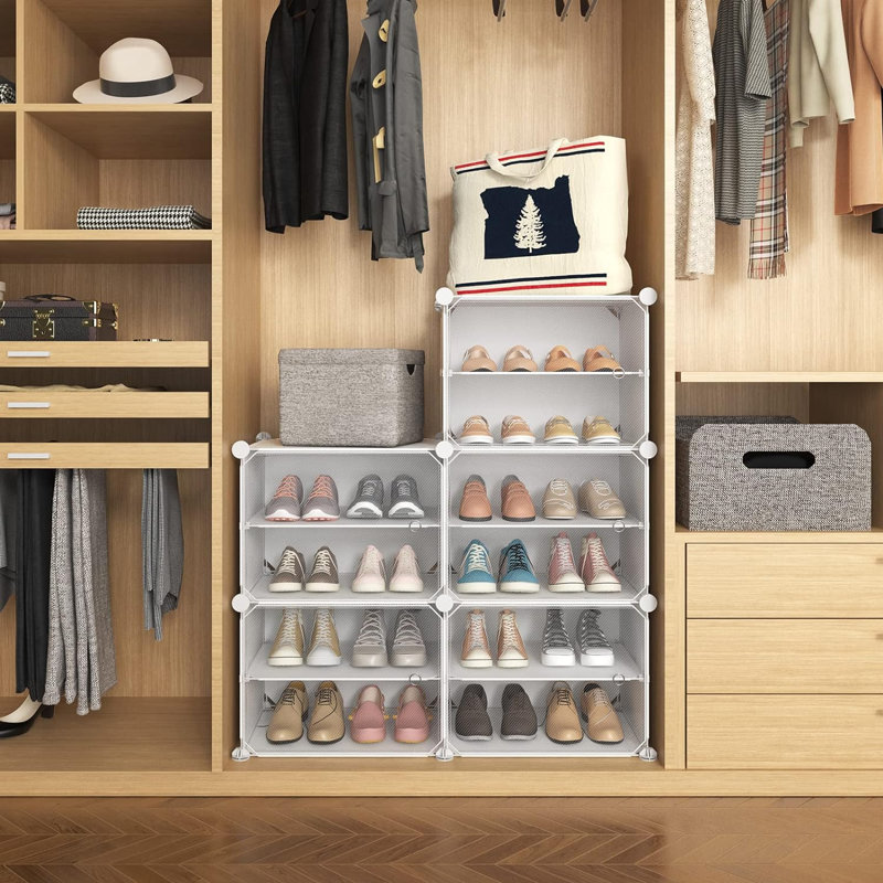 10-tier Narrow Shoe Rack Holds 20 Pairs