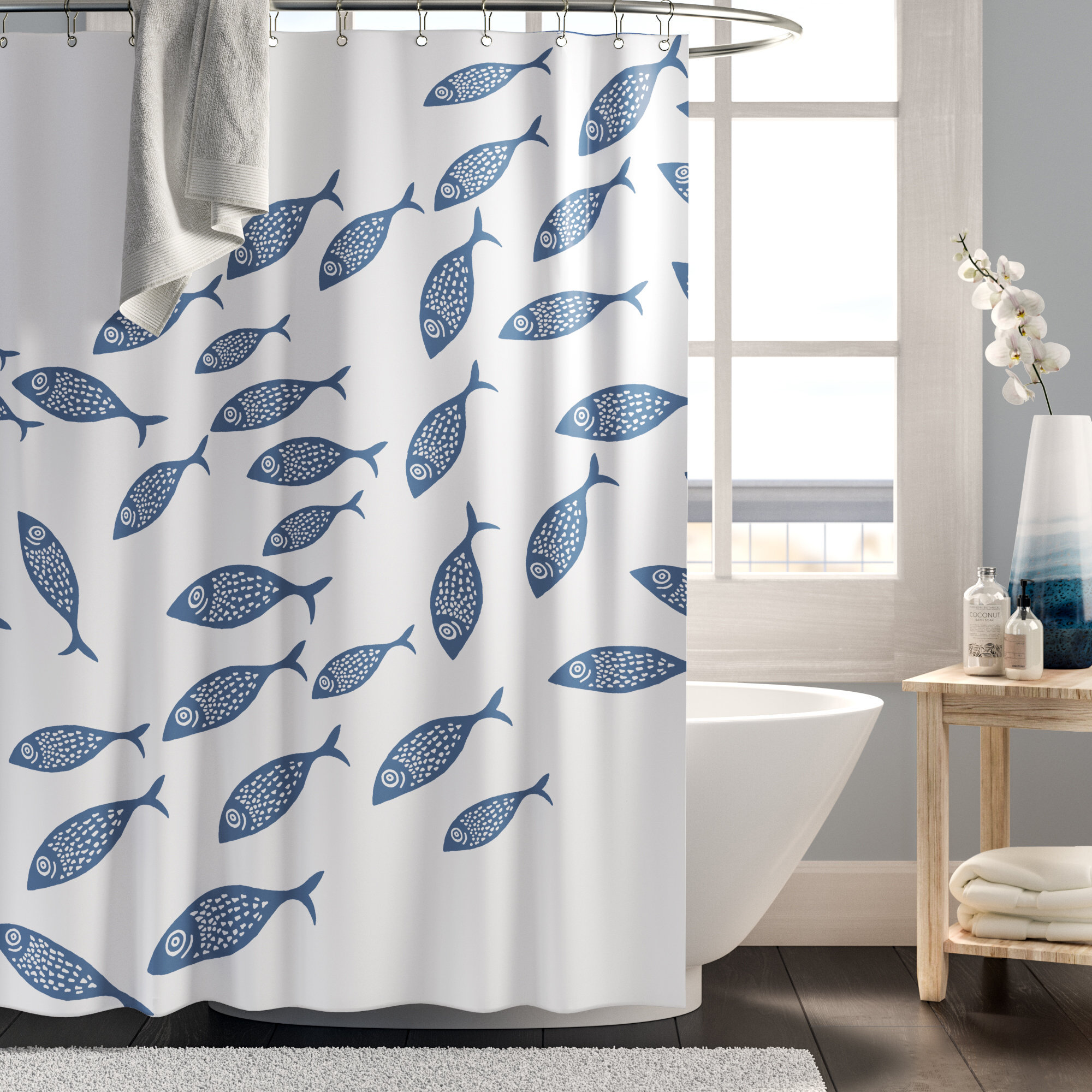 Beach Hookless Shower Curtains & Shower Liners You'll Love
