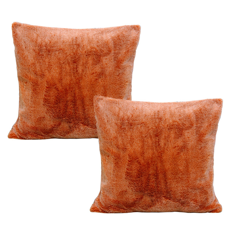 Tip Dyeing Light Square Pillow Cover, Burnt Orange