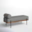 Banc industriel Michalak de 122 cm de long avec coussin et structure en bois massif-185763251
