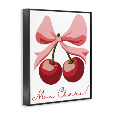 Mon Cheri Bow Cherries, giclée encadrée, design par Marcus Prime