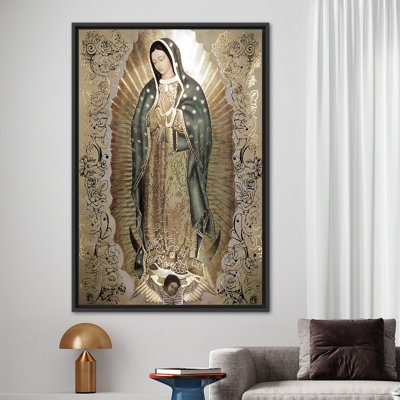 Art abstrait abstrait, "Notre Dame de Guadalupe", décoration murale Vierge Marie Immaculée Conception