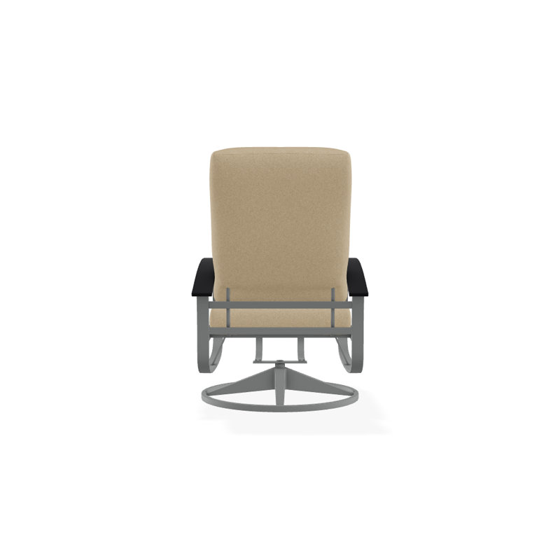 Belle Isle Outdoor Swivel Lounge Chair, Canvas Granite Sunbrella® Canvas, Black P70, Textured Graphite