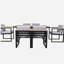 Ensemble de salle à manger d'extérieur 7 pièces 7 pièces avec coussins amovibles pour patio, jardin, jardin-510714153