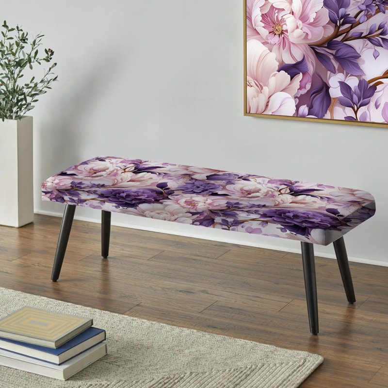 Banc rembourré à motif floral victorien XXV Ethereal