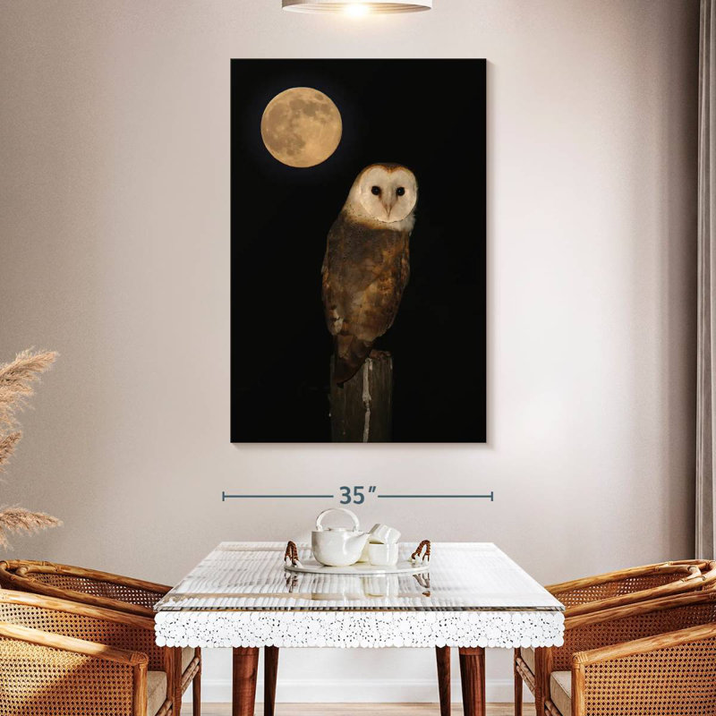 Pleine lune hibou, H 51 po x l 34 po