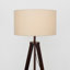 Ismay 149 cm Morrigan Wood Tripod Floor Lamp with Shelf & XL Reni Shade-1931649193-1931688565-1931649187