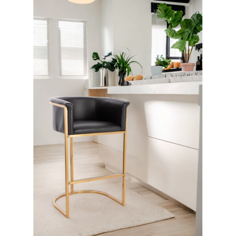 Tabouret de comptoir 25 po Madteos, Noir