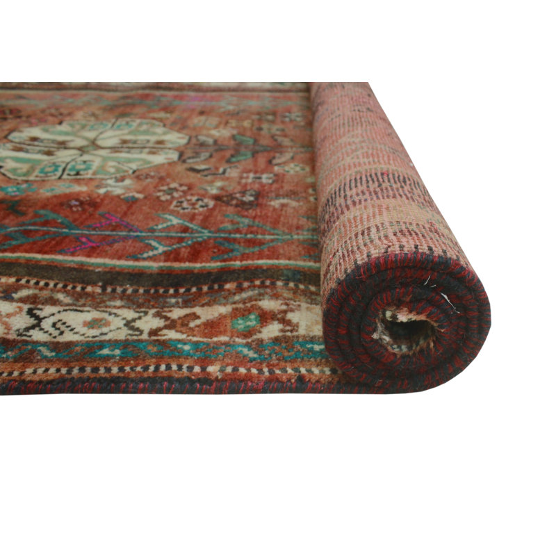 Kaydince One-of-a-Kind 3'3 X 8'11 1970s Runner Wool Area Rug in Rust