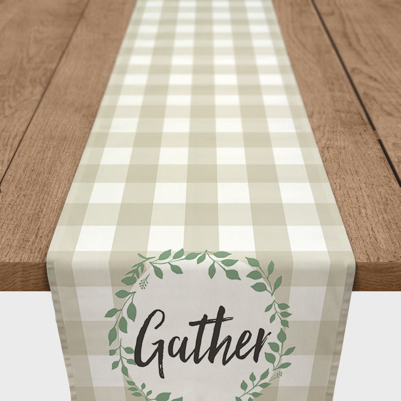 Bolatbek Rectangle Gingham Polyester Table Runner, 72" x 16"