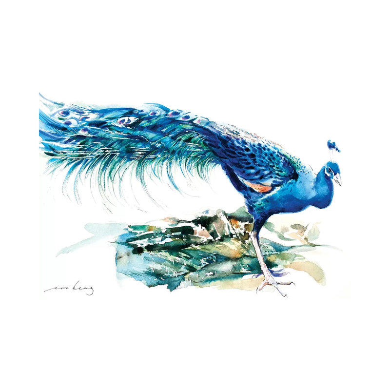 Peacock Splendour II by Soo Beng Lim - Wrapped Canvas Painting, 101.6 cm H x 66.04 cm W x 1.91 cm D