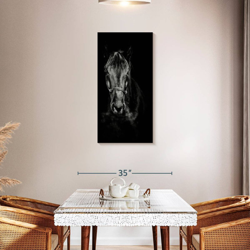 Black Horse Up Close, 48" H x 24" W