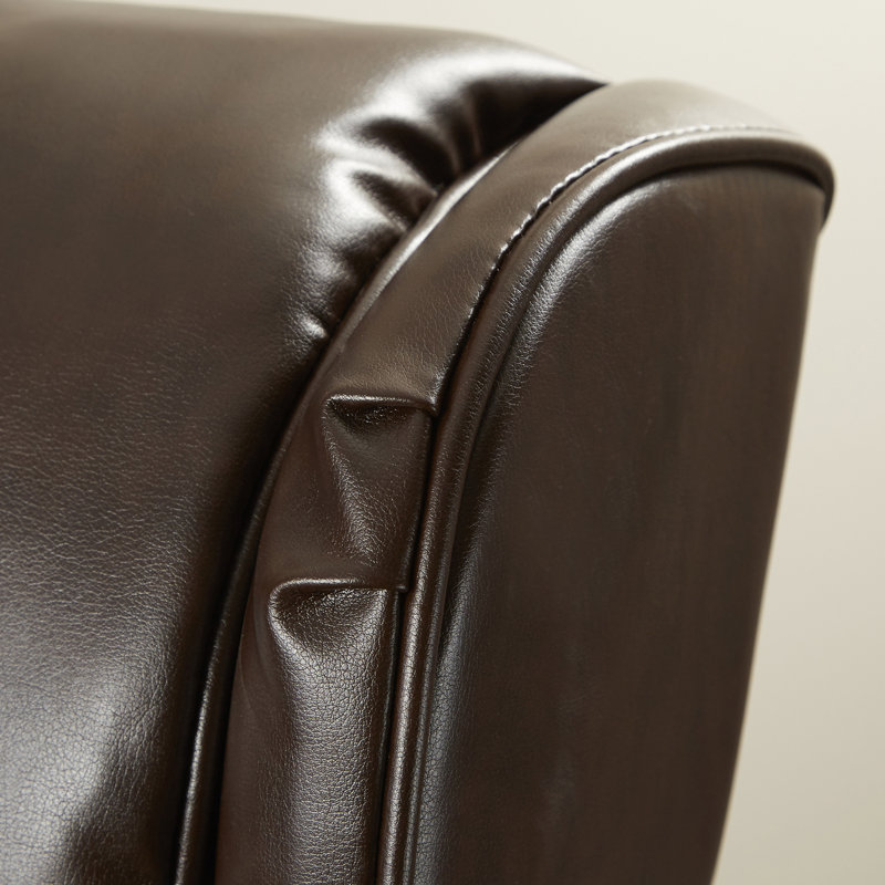 High Back Traditional Tufted LeatherSoft Executive Swivel Ergonomic Office Chair, Brown