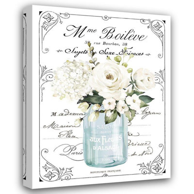 Ophelia & Co. Lettered And Lined Gallery Wrapped Canvas Art Titled: French Bathroom Set II