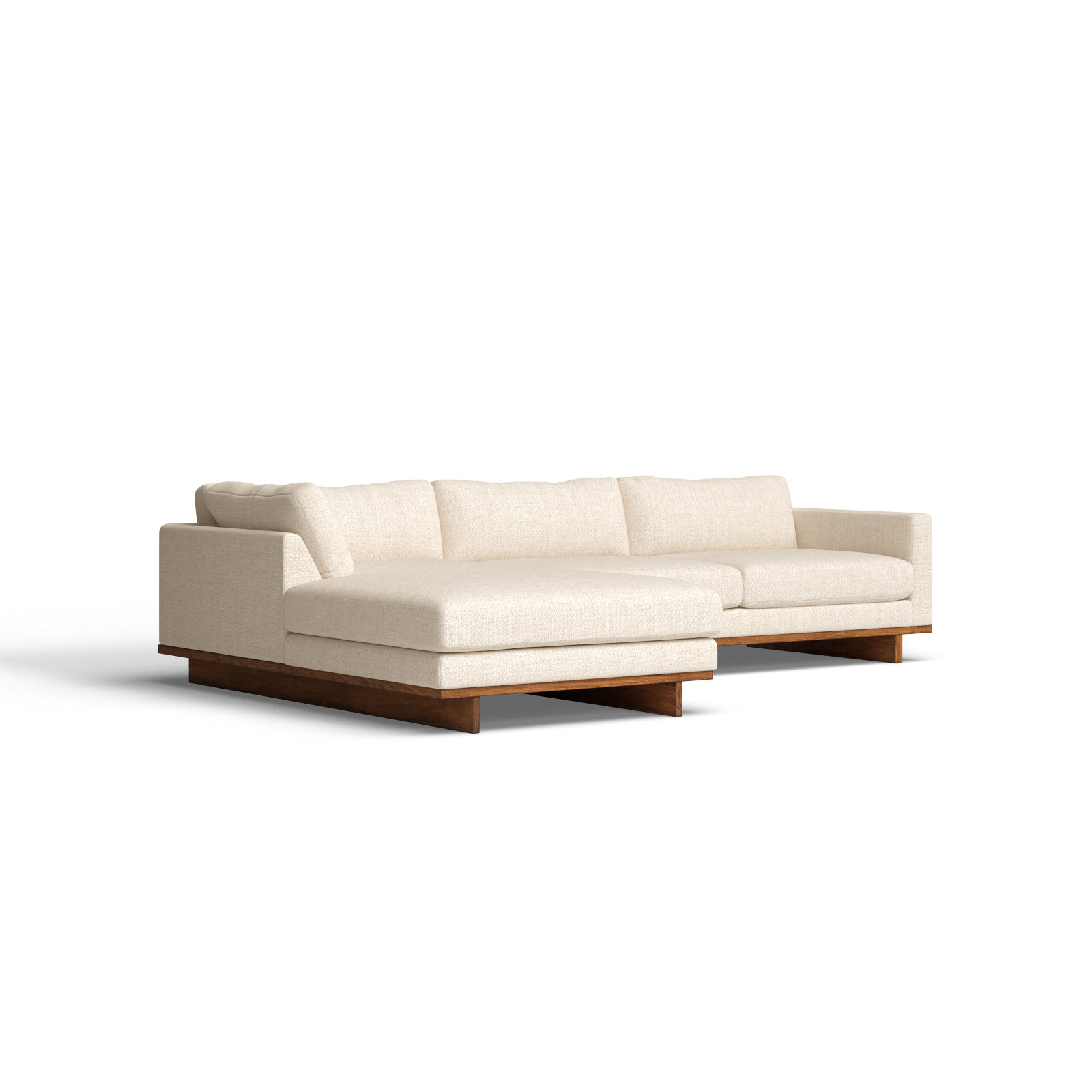 Menades Upholstered Chaise L-Sectional, 32" H x 133" W x 86" D, Left Hand Facing, Irving Taupe Polyester Blend