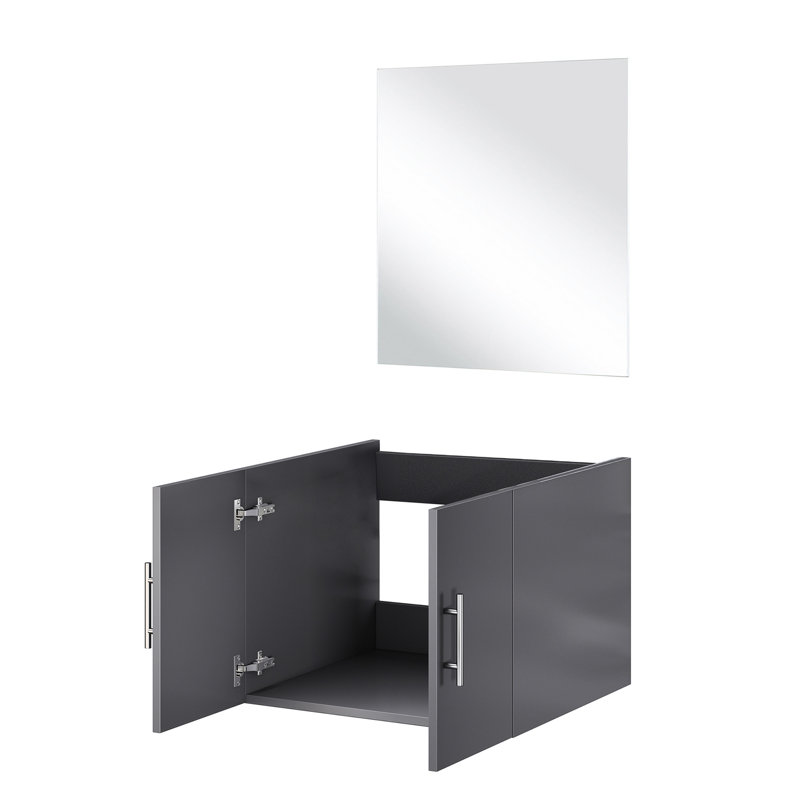 Ensemble de meuble-lavabo simple l 24 po x P 22 po gris foncé avec miroir de 18 po - nombreuses options de rangement