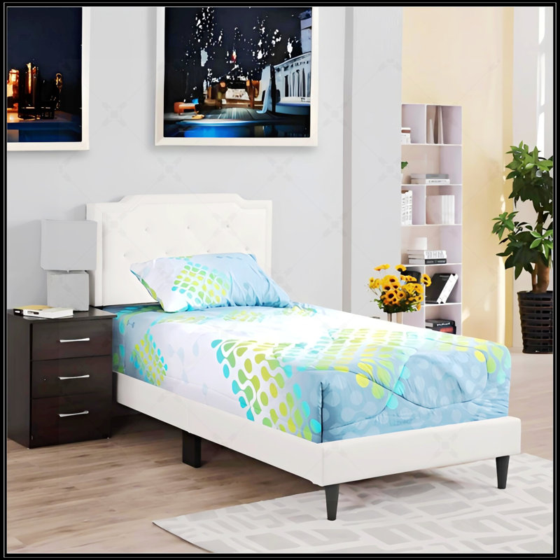 Twin Bed, Twin, White