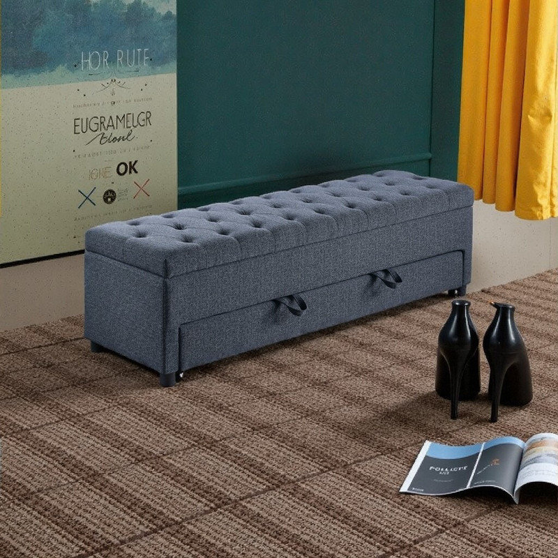 Repose-pieds 60 po avec repose-pieds Boucle, Bleu