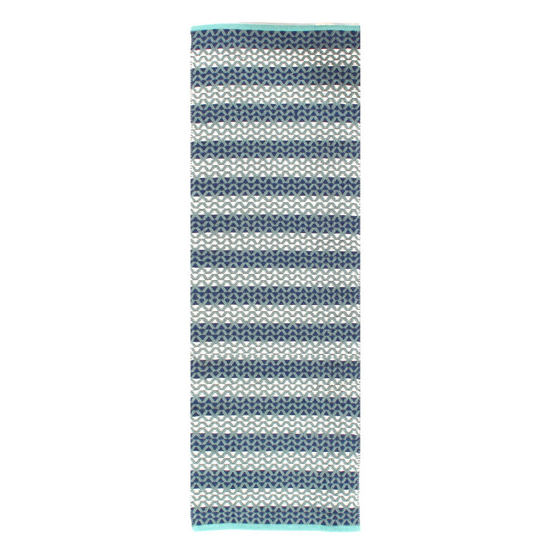 Modern Hand-made Reversible Indo Runner 2'x 6'