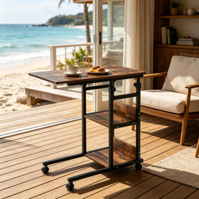 Canapé réglable et consoles, chariot de rangement moderne en bois et métal