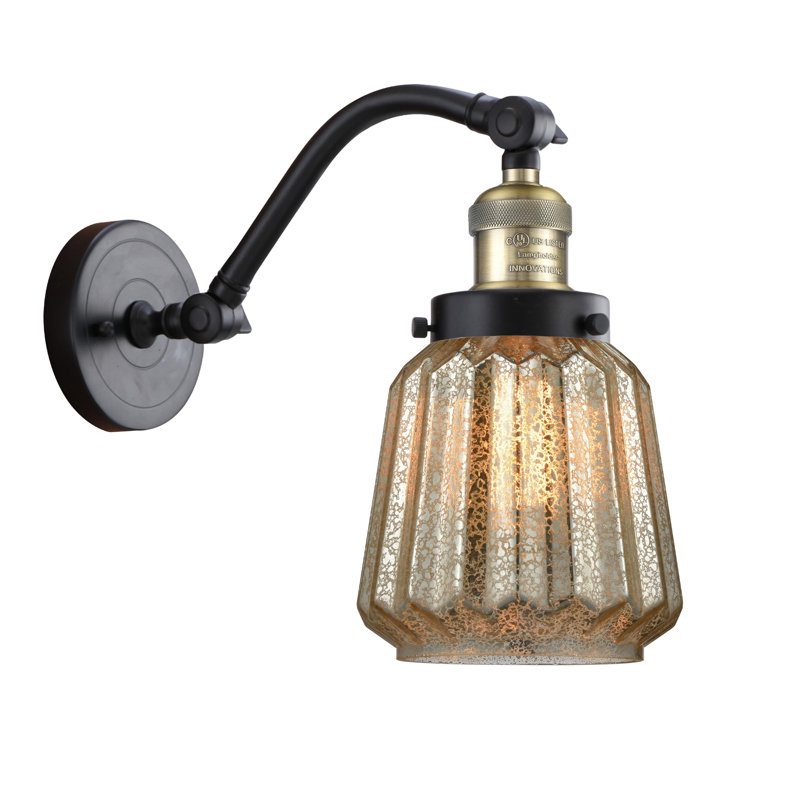 Appliquee à bras 1 lumière à intensité réglable Vinson, Laiton antique noir