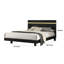 Lit double avec DEL Yoki, bordure dorée en acrylique, cadre noir-117559483-117559484