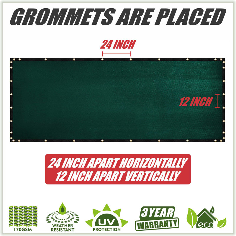 Green 6 ft x 50 ft UV-Resistant Privacy Fence Screen