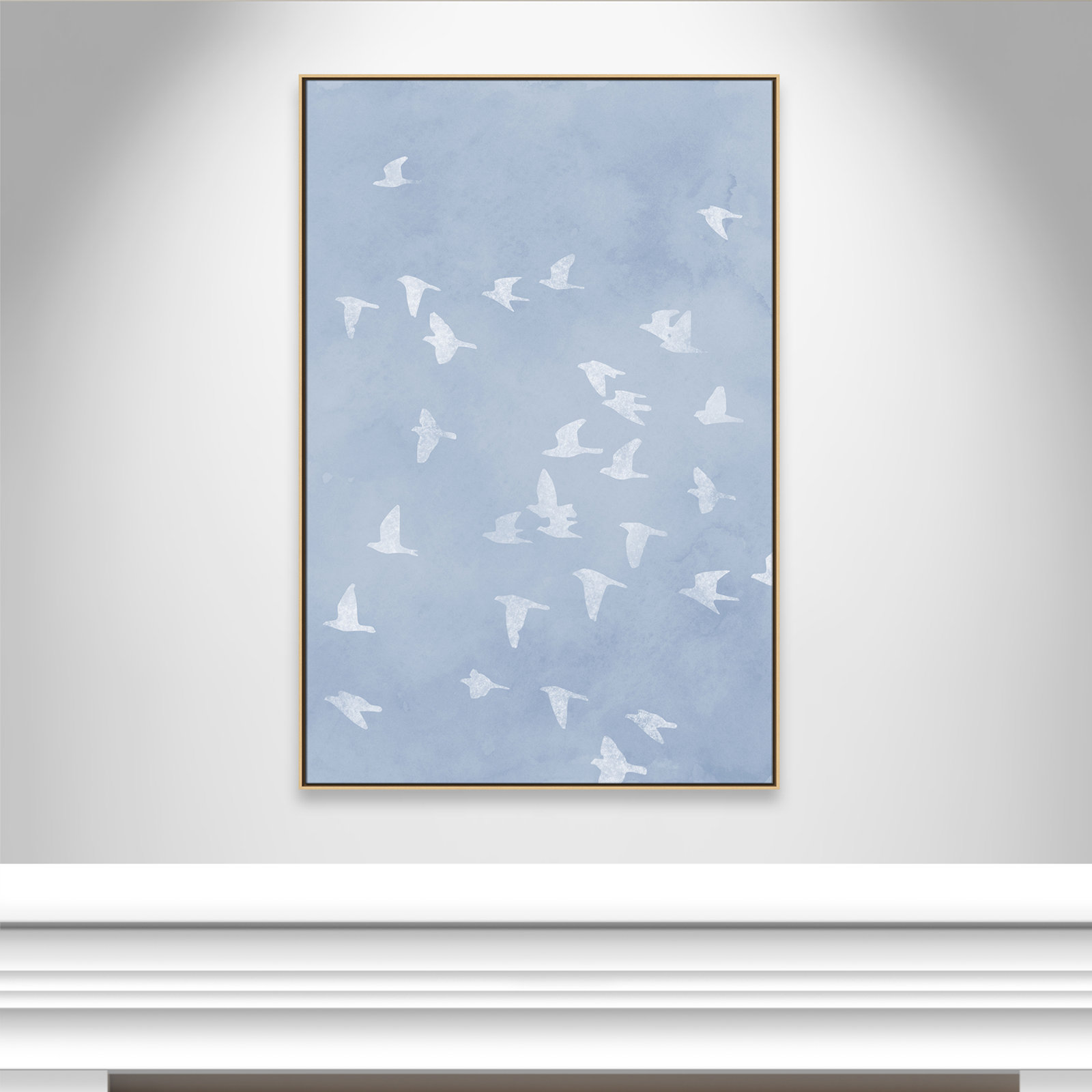 Flying Friends Print by Marcus Prime, 41.5'' W x 61.5'' H, Natural Floater