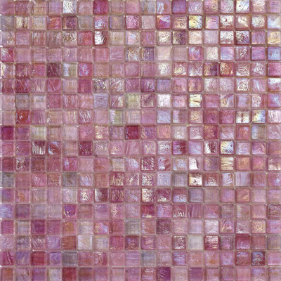 Mosaic 0.63 in. x 0.63 in. Grid Iridescent and Polished Tile