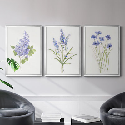 " Dainty Botanical Lilac " 3 - Pieces Painting Print