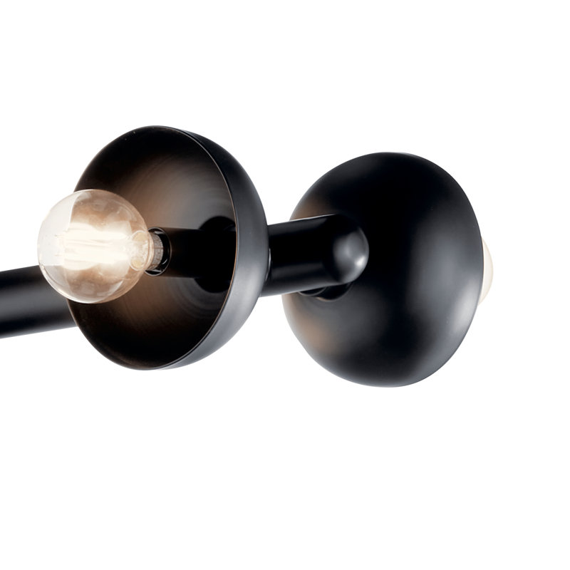 Palta 10 - Light Dimmable Sputnik Linear Chandelier, Black
