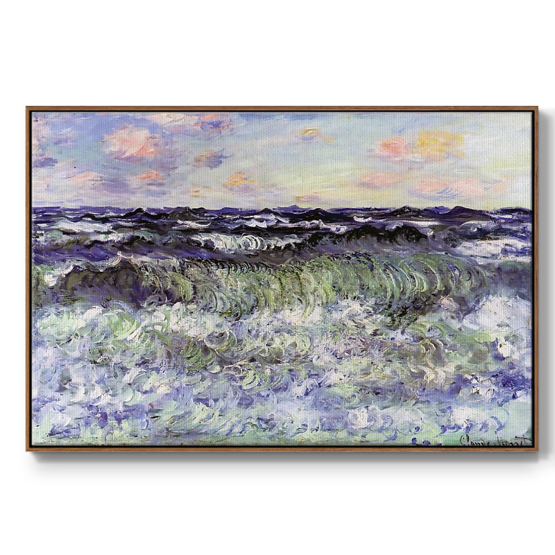 Étude de la mer, 1881, H 17 po x l 25 po x P 2 po, Toile encadrée noyer flottant