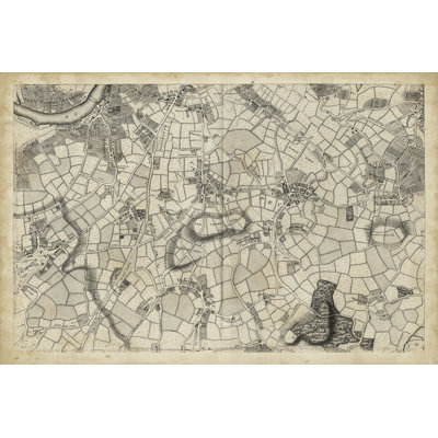 Map of London Grid XI 1 Piece Wrapped Canvas Wall Art