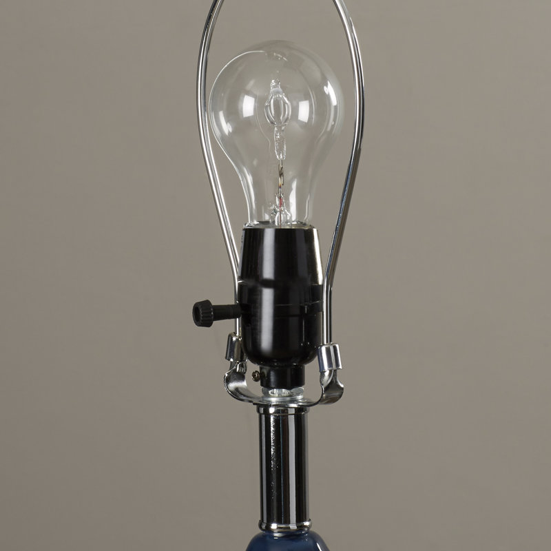 Courtney Glass Table Lamp, Navy