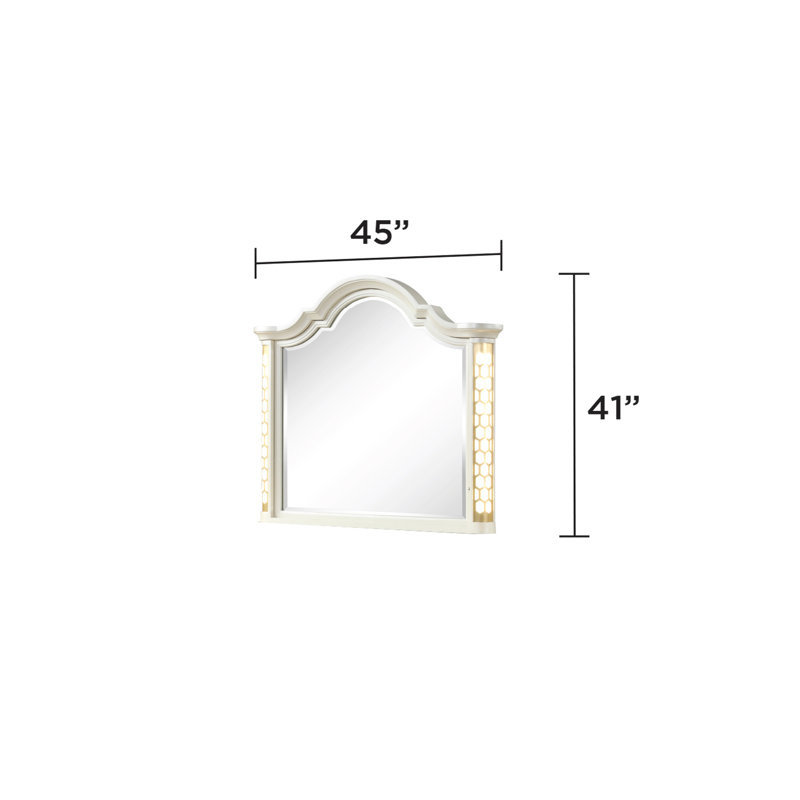 Miroir Jasmine avec éclairage latéral à DEL en bois beige