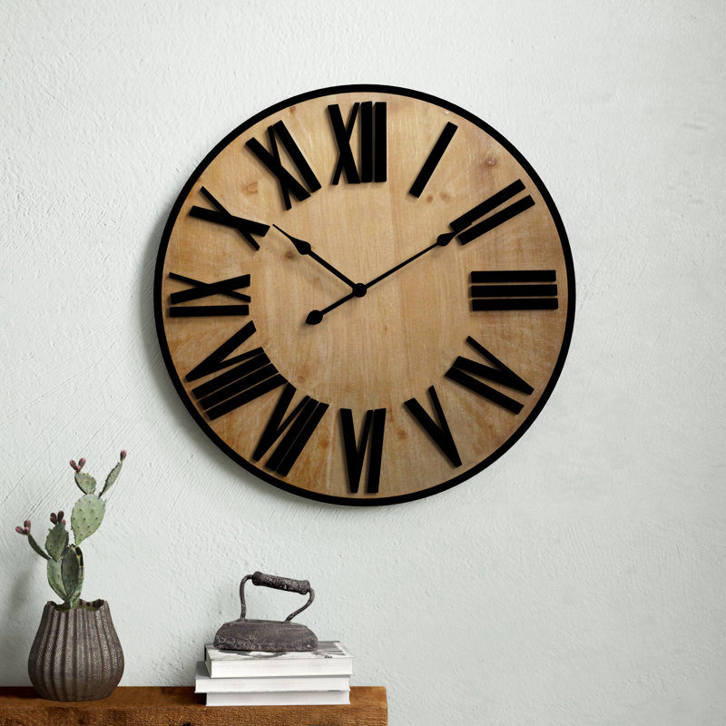 Oversized Moe Timber Clock - 70 cm / 27.5 in