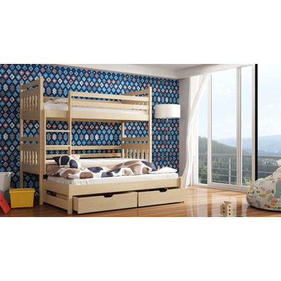 Koenig Single (3') Standard Bunk Bed and Mattress with Trundle
