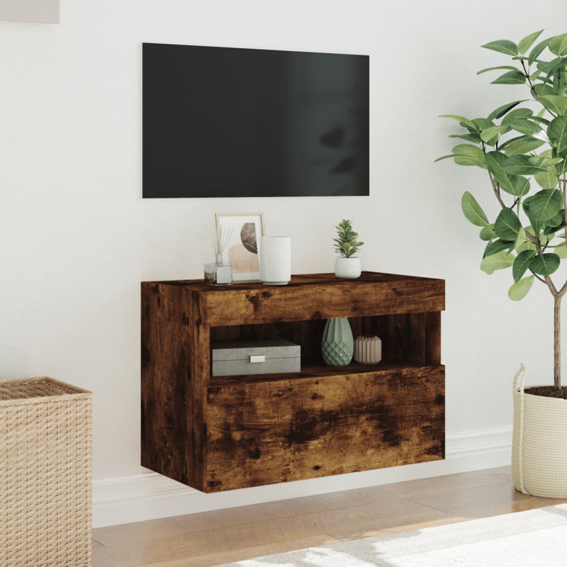 Calilynn TV Stand for TVs up to 24", Smoked Oak