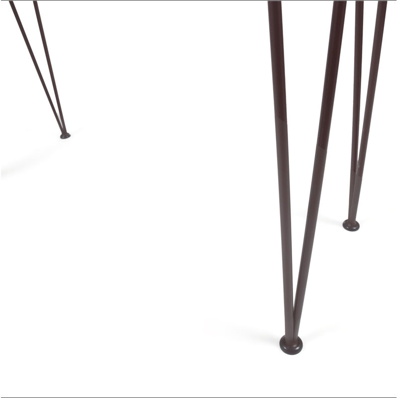 Industrial Wood & Metal Bar Table – Acacia Wood Top, Iron Hairpin Legs, Teak Finish, Outdoor Use