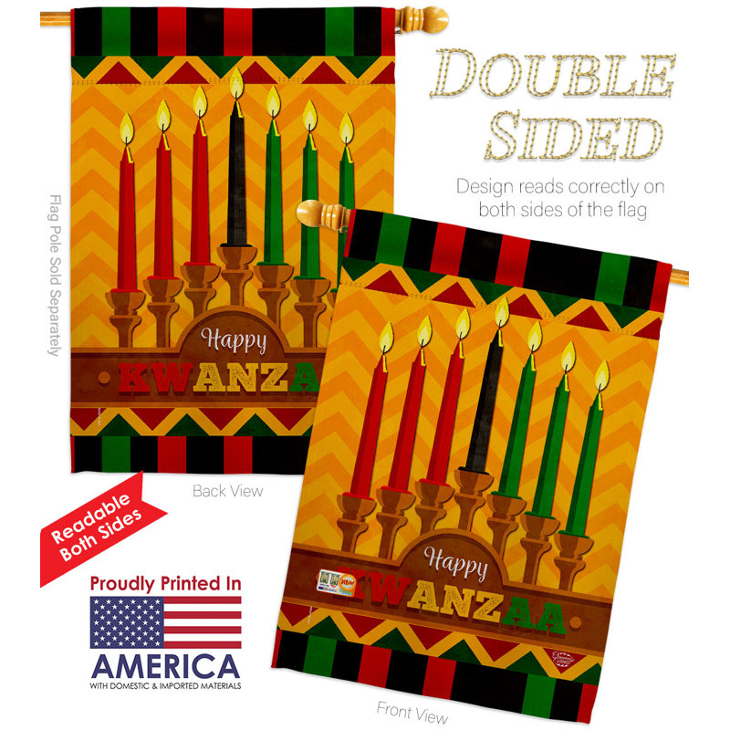 Drapeau de maison 40 x 28 po Happy Kwanzaa