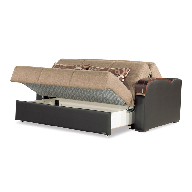 Causeuse convertible avec rangement Primenest, Brun