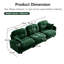Three - Modulaire en chenille, conception ergonomique incurvée, coussins et base pour canapé en bois-942894135