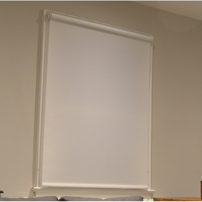 Rideau roulant blanc semi-transparent ouvert sans chaîne, l 62 x L 60