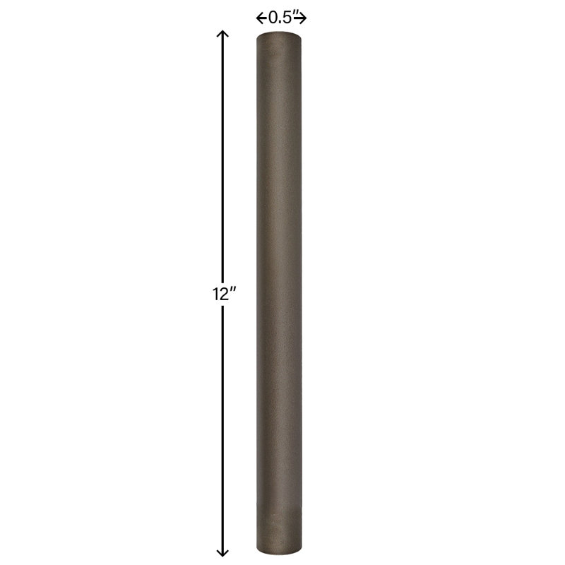Tige d'accessoire en acier 12 po, Bronze huilé, 0,5 po